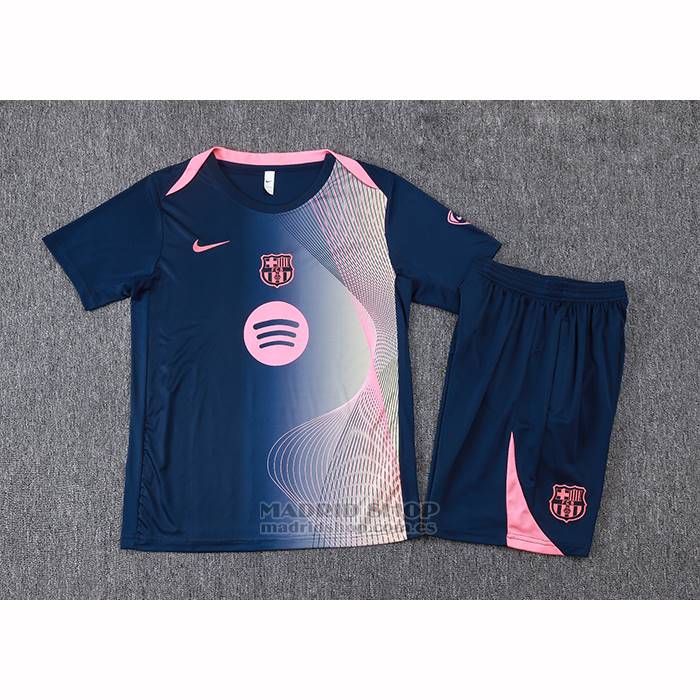 Chandal del Barcelona Manga Corta 2025-2026 Azul Rosa - Pantalon Corto